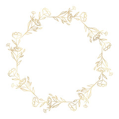 Floral gold wreath illustration