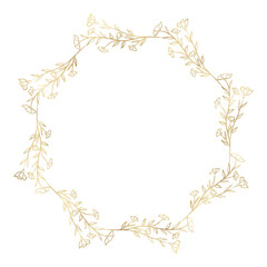 Floral gold wreath illustration