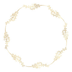 Floral gold wreath illustration