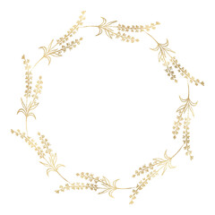Floral gold wreath illustration