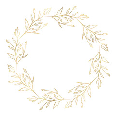 Floral gold wreath illustration