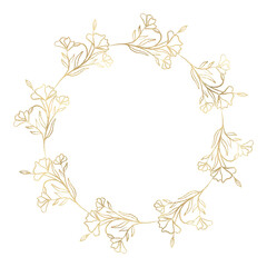 Floral gold wreath illustration