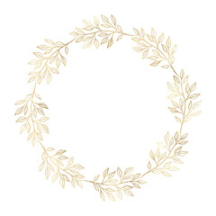 Floral gold wreath illustration