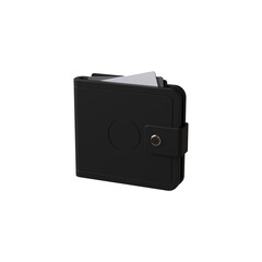 Black wallet icon 3d render isolated