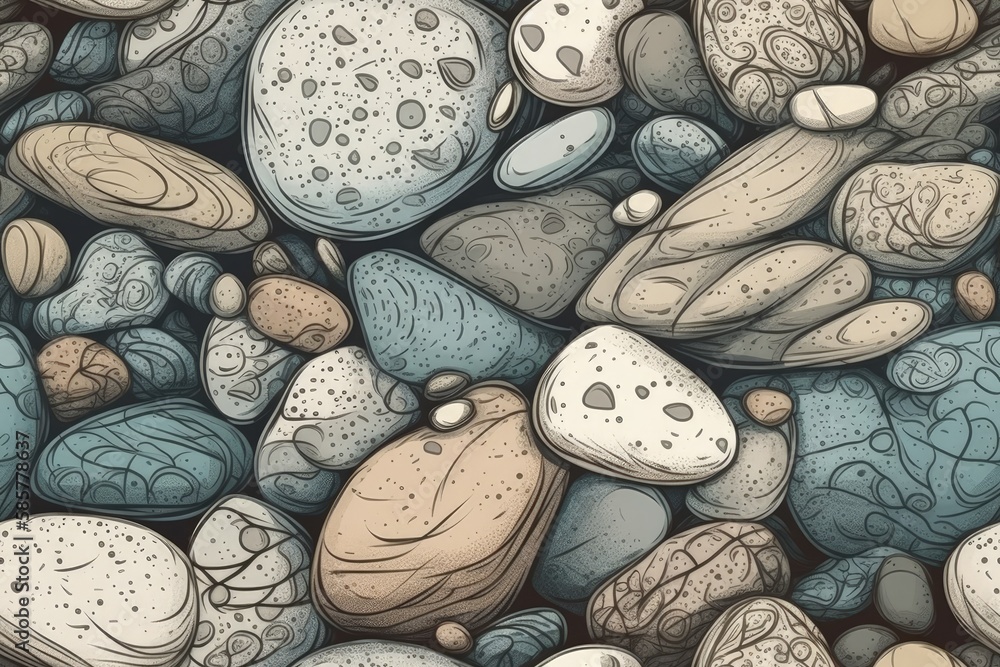 Poster stack of balanced rocks. generative ai