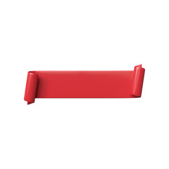 Red ribbon banner illustration 3d render isolated