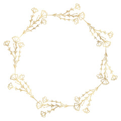 Floral gold wreath illustration