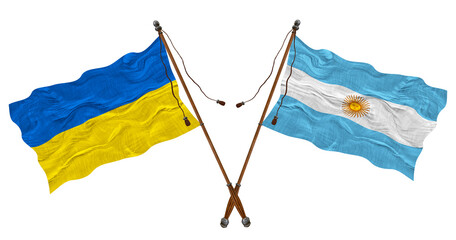 National flag  of Argentina and Ukraine. Background for designers