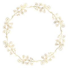 Floral gold wreath illustration