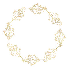 Floral gold wreath illustration