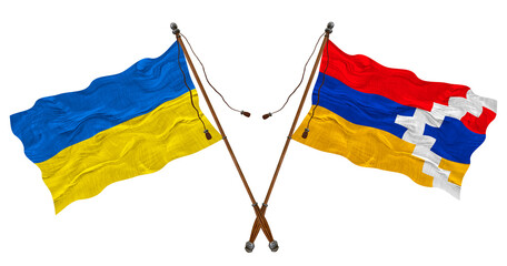 National flag  of Artsakh National flag  of Arabiaand Ukraine. Background for designers