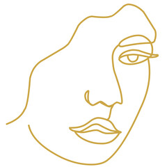 Minimalist Women Face Line art