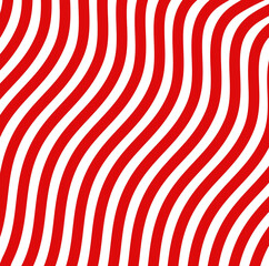 Fototapeta na wymiar Wellenmuster rot und weiß - Streifen Hintergrund