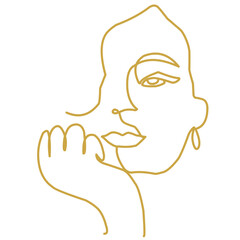 Minimalist Women Face Line art