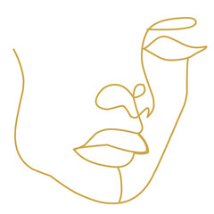 Minimalist Women Face Line art