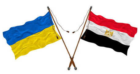 National flag  of Egypt and Ukraine. Background for designers