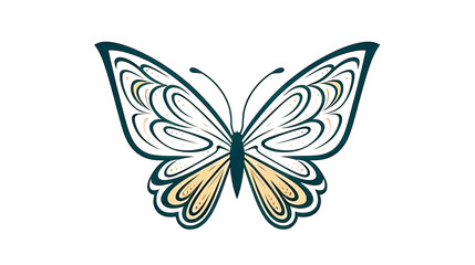 Minimalist simple butterfly logo isolated, generative AI.