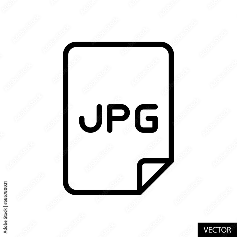 Poster jpg file document vector icon in line style design for website, app, ui, isolated on white backgroun