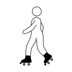 Roller skating of a person, contour 