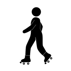 Roller skating of a person