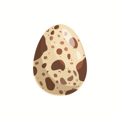 Cartoon quail egg, isolated vector natural poultry farm eco product graphic design element. Spotted birds egg with beige shell