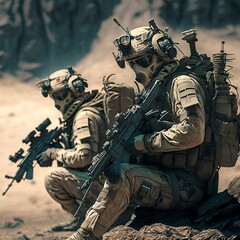 Obraz premium Soldiers in action