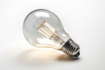 Bulb electicity lamp white background isolated lighting generative ai