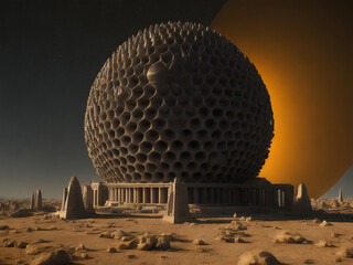 Alien Mega Temple Structure by Generative AI