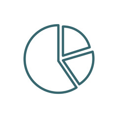 pie chart file icon. Thin line pie chart file icon from business and finance collection. Outline vector isolated on white background. Editable pie chart file symbol can be used web and mobile