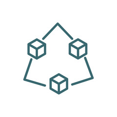 Fototapeta premium connection box chart icon. Thin line connection box chart icon from business and finance collection. Outline vector isolated on white background. 