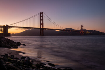 Fototapeta na wymiar Golden Hour at the Golden Gate Bridge
