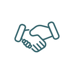 shaking hands icon. Thin line shaking hands icon from business and finance collection. Outline vector isolated on white background.