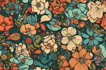 floral arrangement mounted on a wall. Generative AI