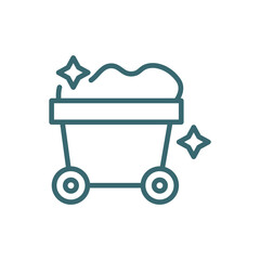 mining cart icon. Thin line mining cart icon from business and finance collection. Outline vector isolated on white background. 