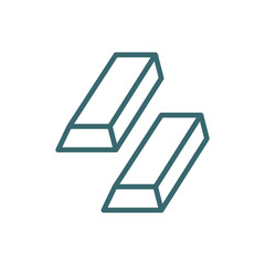 ingot icon. Thin line ingot icon from business and finance collection. Outline vector isolated on white background. 