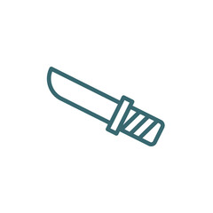 Fototapeta premium knife in sheath icon. Thin line knife in sheath icon from culture and civilization collection. Outline vector isolated on white background. Editable knife in sheath symbol can be used web and mobile