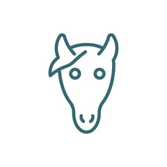 horse head icon. Thin line horse head icon from culture and civilization collection. Outline vector isolated on white background. Editable horse head symbol can be used web and mobile