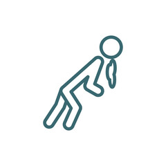 sick human icon. Thin line sick human icon from feeling and reaction collection. Outline vector isolated on white background. Editable sick human symbol can be used web and mobile