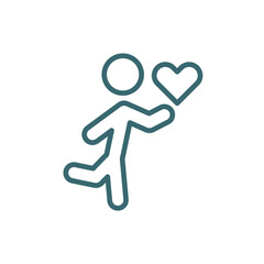loved human icon. Thin line loved human icon from feeling and reaction collection. Outline vector isolated on white background. Editable loved human symbol can be used web and mobile