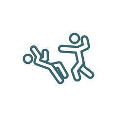 helpless human icon. Thin line helpless human icon from feeling and reaction collection. Outline vector isolated on white background. Editable helpless human symbol can be used web and mobile