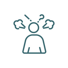 frustrated human icon. Thin line frustrated human icon from feeling and reaction collection. Outline vector isolated on white background. Editable frustrated human symbol can be used web and mobile