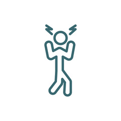 aggravated human icon. Thin line aggravated human icon from feeling and reaction collection. Outline vector isolated on white background. Editable aggravated human symbol can be used web and mobile