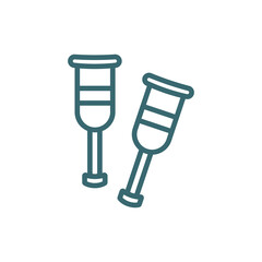 crutches icon. Thin line crutches icon from medical collection. Outline vector isolated on white background. Editable crutches symbol can be used web and mobile