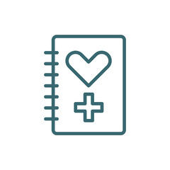 Obraz premium medical history icon. Thin line medical history icon from medical collection. Outline vector isolated on white background. Editable medical history symbol can be used web and mobile