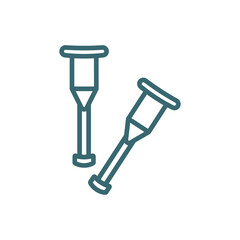 crutch icon. Thin line crutch icon from medical collection. Outline vector isolated on white background. Editable crutch symbol can be used web and mobile