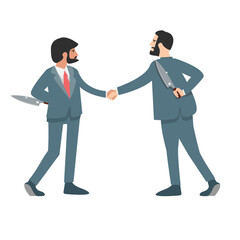 Business partner holds a knife Agreement Concept