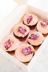 Chocolate strawberry cupcakes