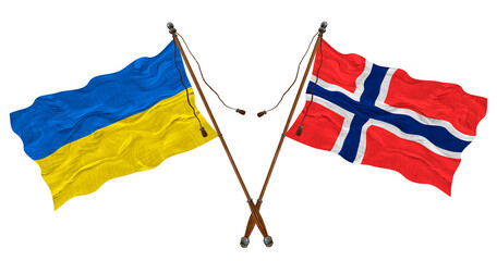 National flag of Jian mayen and Ukraine. Background for designers