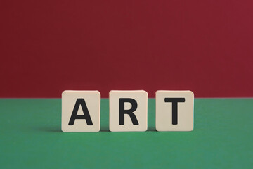 Word ART written with leisure game tiles. Conceptual image representing a testual message communicated using letters from a board game.