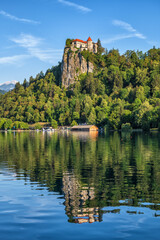 Fototapeta na wymiar Bled Castle At Lake Bled In Slovenia